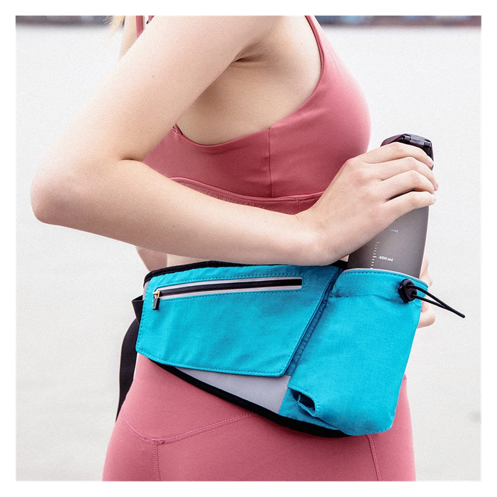 Bolsa de cinturón de Almacenamiento de Dos Capas Bolsas for el Cofre de Cuerpo Cruzado Mujeres for el teléfono Impermeable Bolsa de Cintura Reflectante Fanny Pack (Color : A Gray)