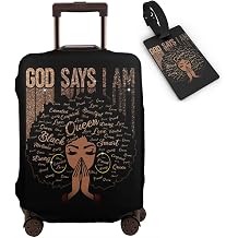 Travel Suitcase Protector African American Woman Elastic Protective Washable Luggage Cover With Concealed Zipper Suitable For 18-32 Inch S for 18--21 inch luggage