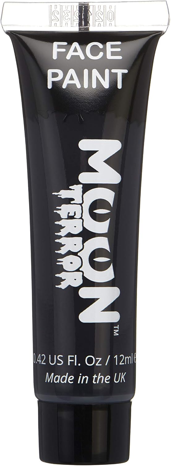 Halloween Face Paint Body Paint by Moon Terror, Midnight Black, 12 ml (Pack of 1)