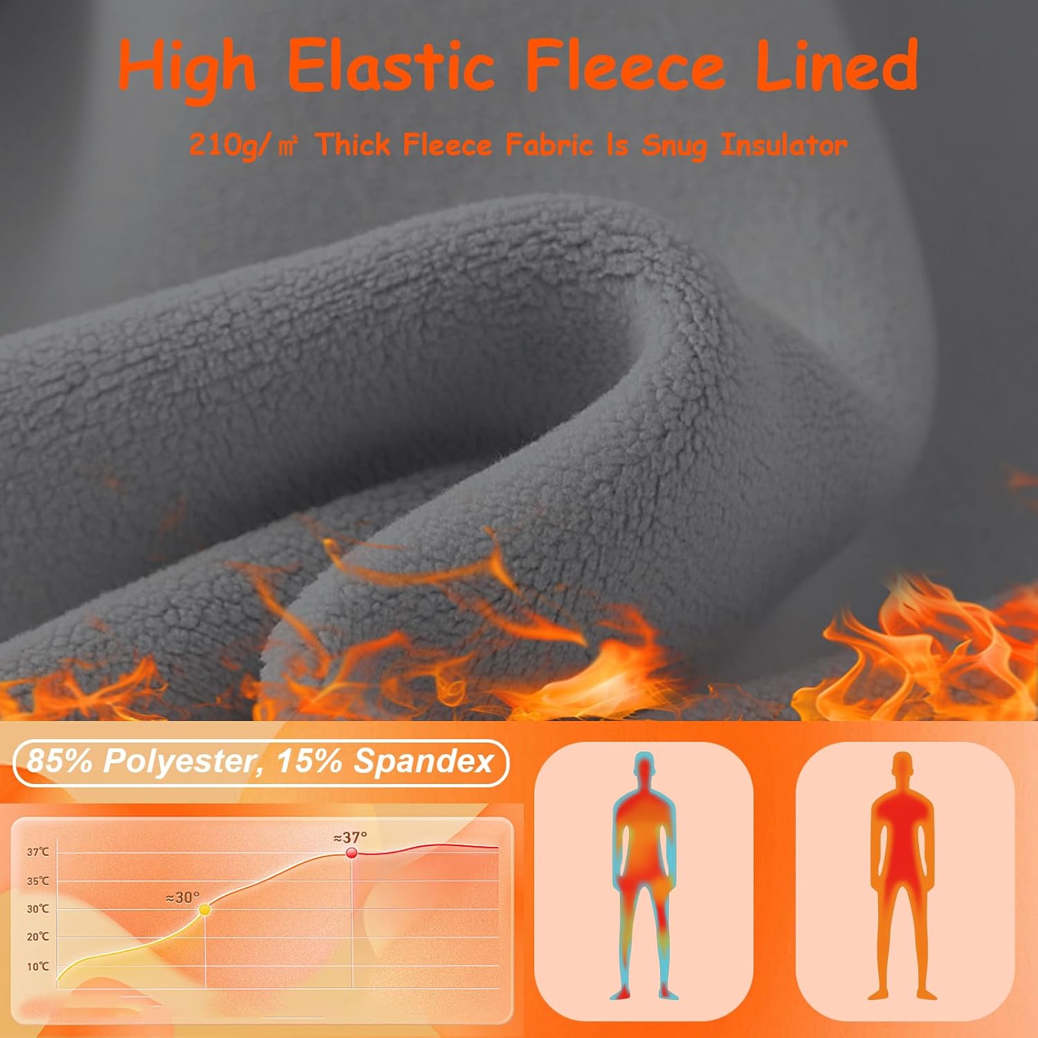 HYCOPROT Youth Boys Thermal Underwear Set Kids Long Johns Base Layer Fleece Lined Compression Shirts Leggings Pants - Image 3