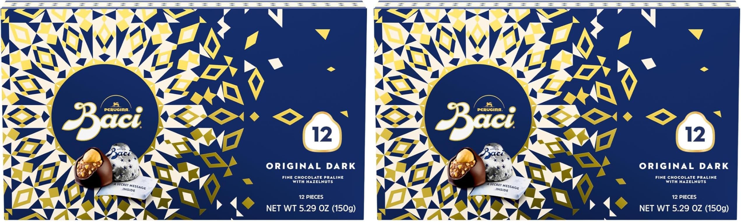 Perugina Baci Dark 12 Pc Box, 5.29 Oz (Pack of 2)