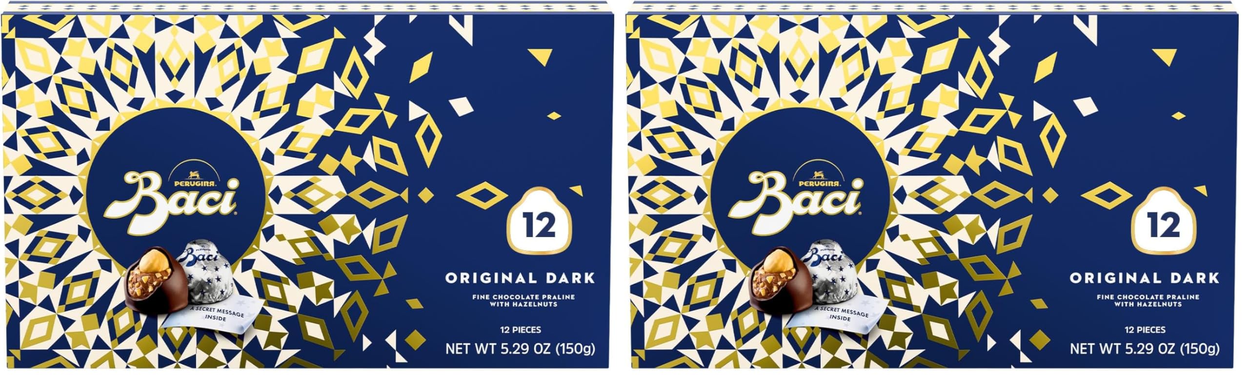 Perugina Baci Dark 12 Pc Box, 5.29 Oz (Pack of 2)