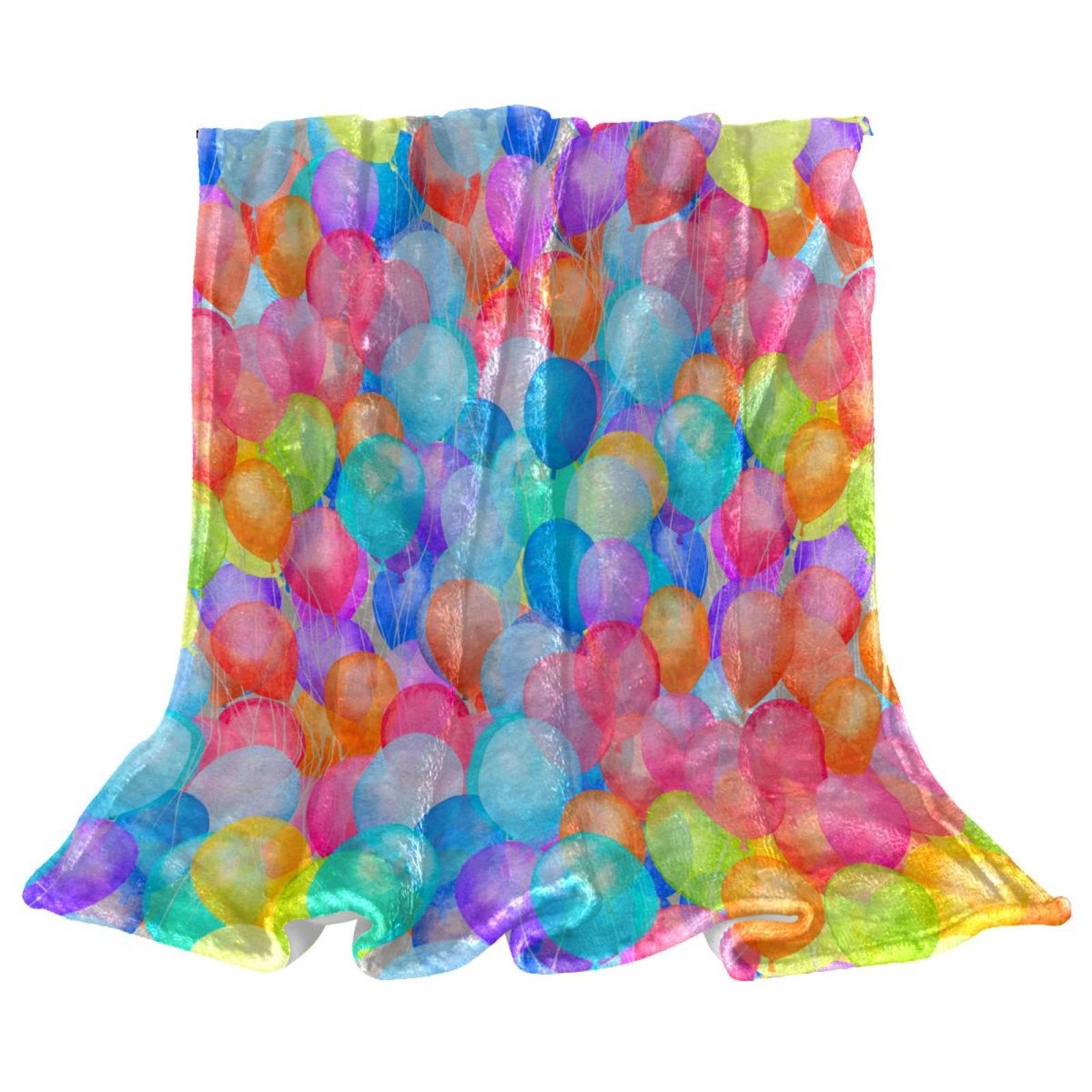 Couverture polaire ballon multicolore 150x100 cm en microfibre pour canapé