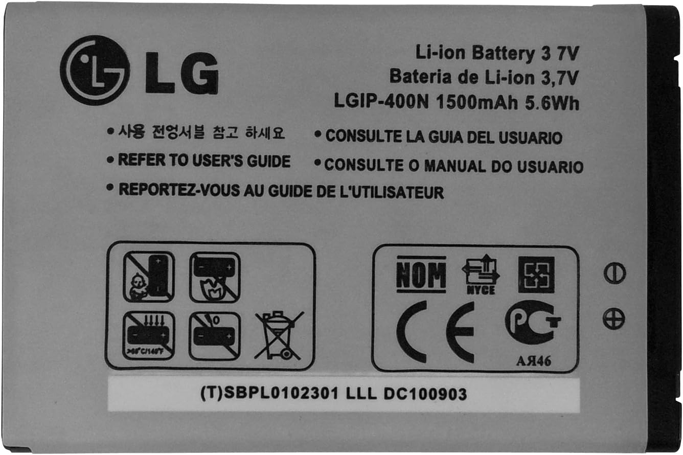 LG LGIP-400N 1500 mAh Battery for LG Optimus GT540 / Optimus C LW690 / Optimus M MS690 / Optimus T P509 / Optimus S LS670 / Optimus U US670 / Optimus V VM670 / Optimus One P500 / Optimus One P503 / Puccini GT500S / Phoenix p505 / Thrive p506 / Genesis us760 / GX500 / GM750 / P520 / P525