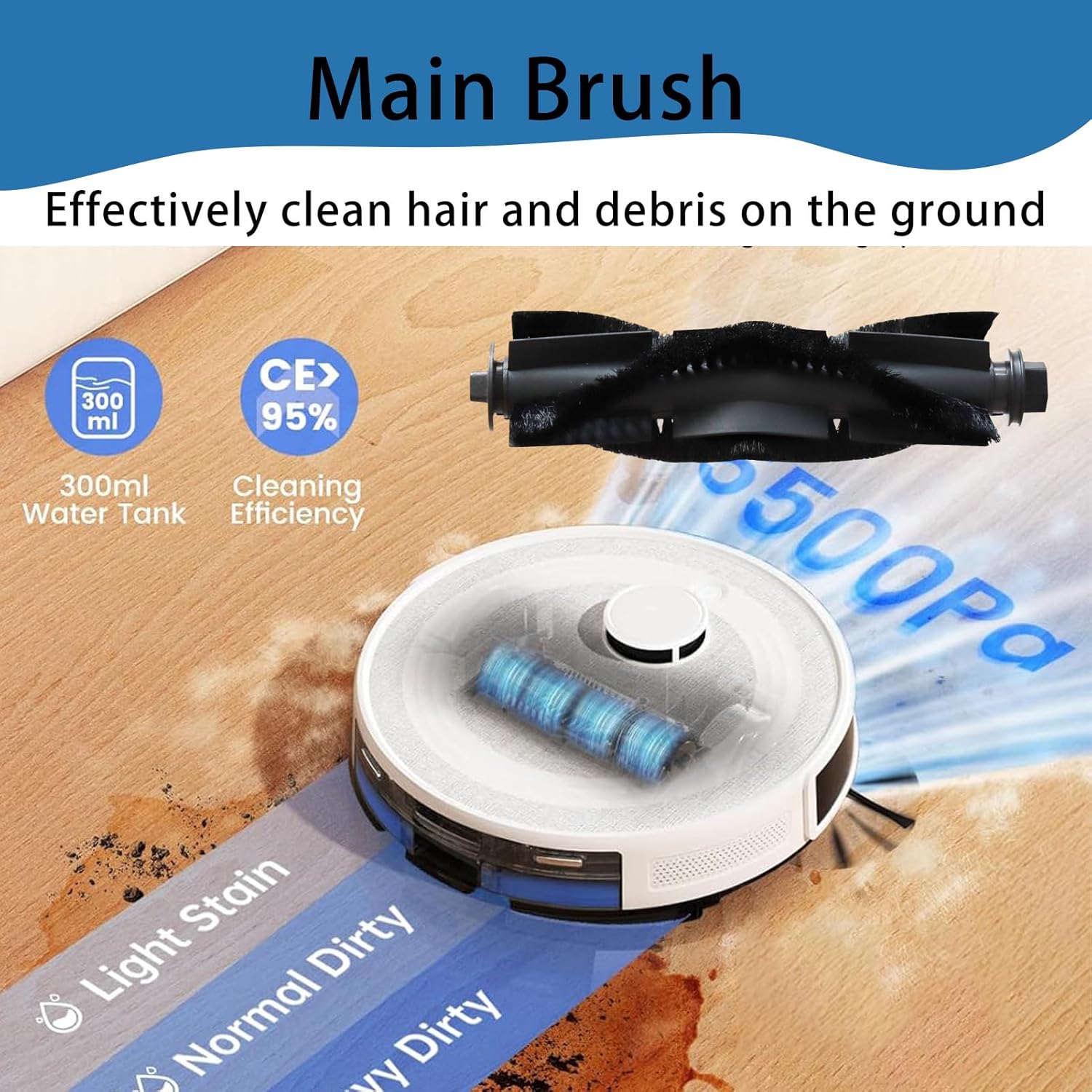 Chuancheng 15 Pack Replacement Parts for Lefant M2 Pro and M2S Pro Vacuum Cleaner, Accessories Kits with 1 Main Brush, 4 HEPA Filters, 4 mop Pads, 6 Side Brush, 1 Cleaning Tool