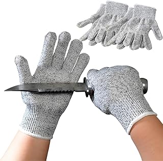 2 Paar Schnittschutzhandschuhe, Level 5, Arbeitshandschuhe, Schnittschutzhandschuhe Kinder Damen, für Küche, Gartenarbeit, Basteln, Outdoor, Erkundung Schnitte, M
