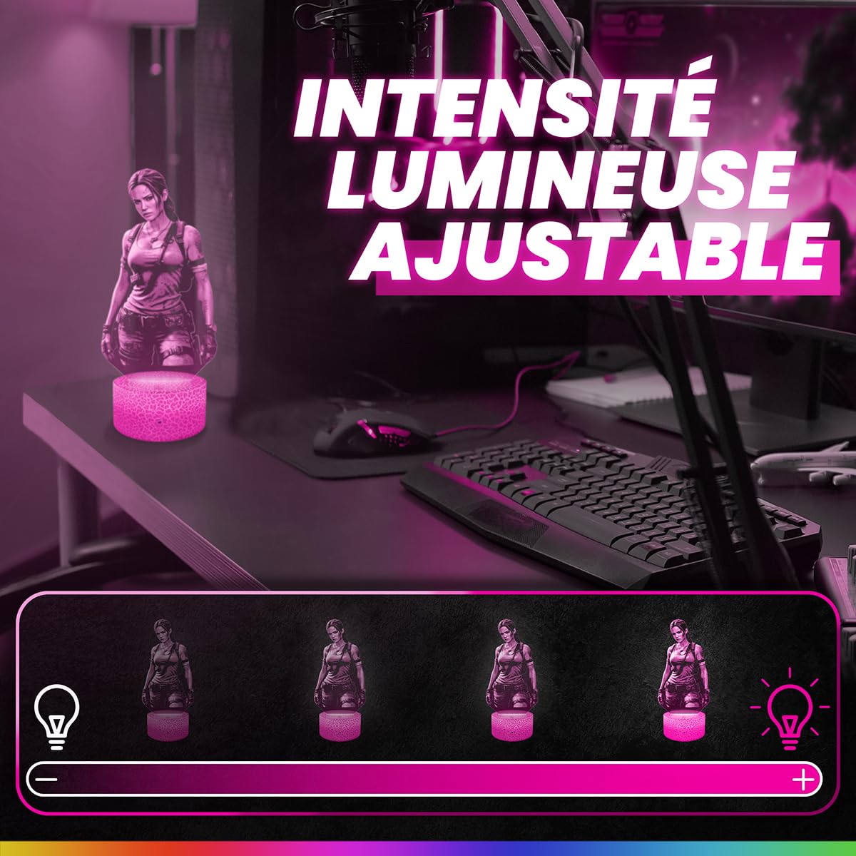 Lampephoto.fr - Lampe 3D Tomb R Lara C Décoration Chambre Garçon Fille, Gaming, Gamer, Jeux Video, Idée Cadeau Tomb R Lara C, Idées Cadeaux Déco Veilleuse LED, Deco Bureau, Idée Cadeau Original, TOP