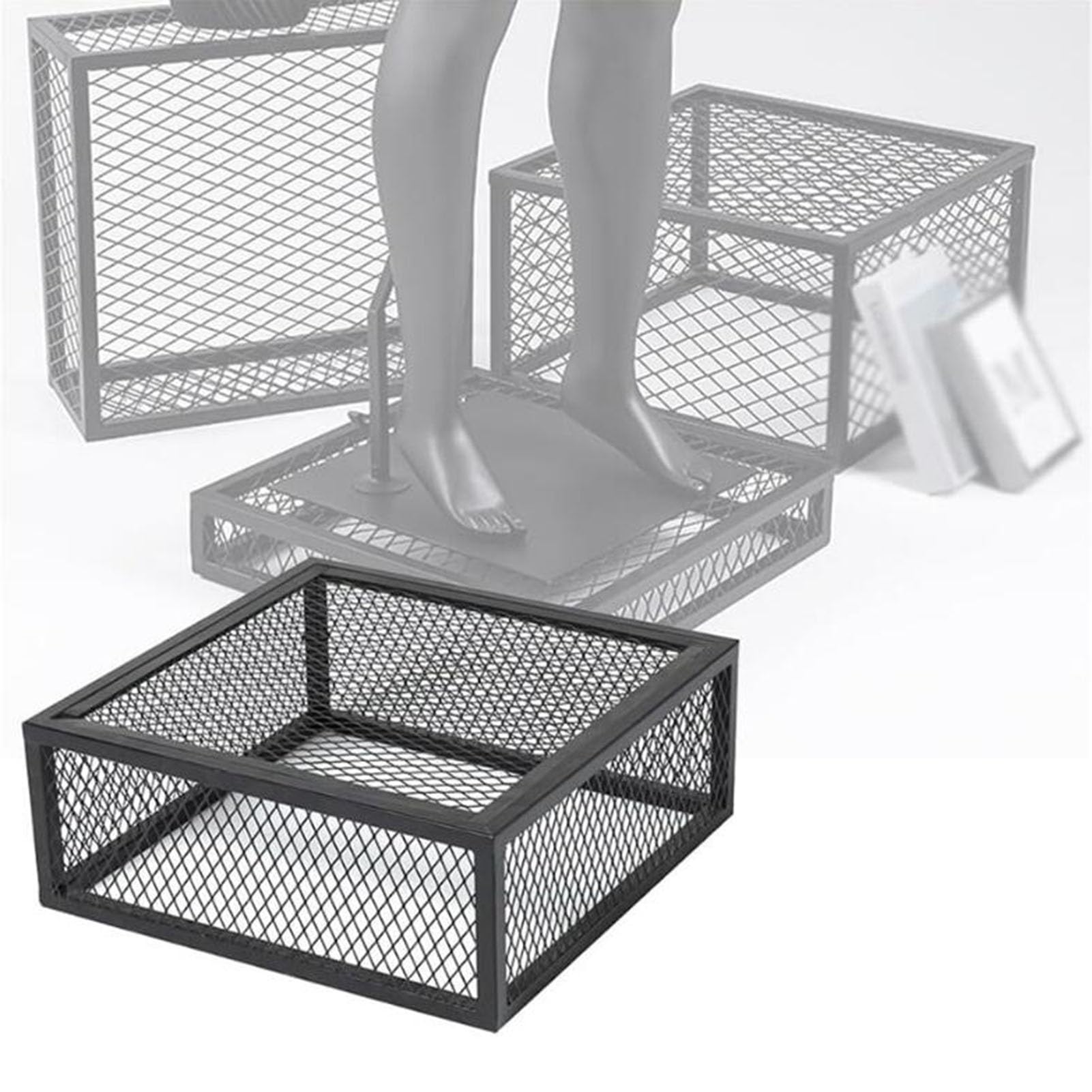 Socle pour mannequin en métal robuste avec plateforme carrée 50cm