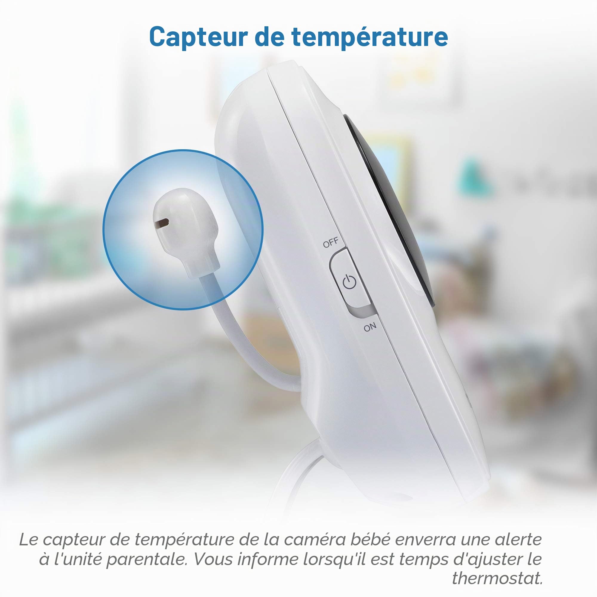 VTech Moniteur de bébé LM808-2W avec 2 caméras, portée de 300 m, Vision Nocturne Automatique, Moniteur vidéo pour bébé avec écran de 5", Conversation Audio bidirectionnelle, capteur de température
