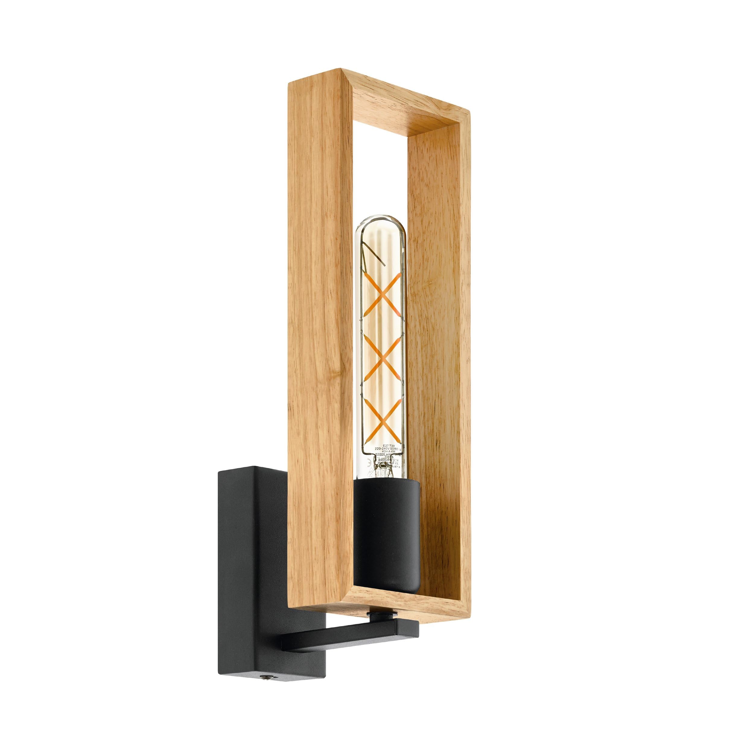 Eglo Light Littleton Wall With A Narrow Rectangular Rubberwood Frame