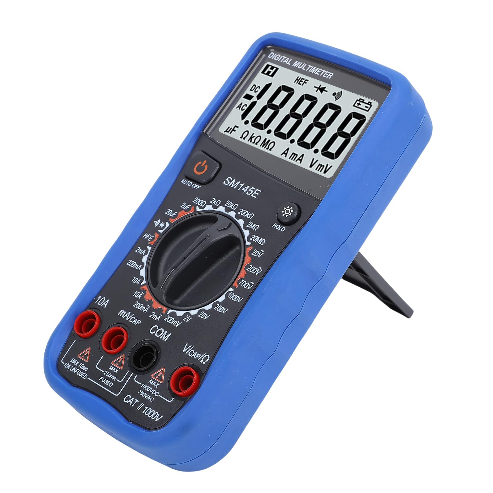 Digital Multimeter Tester, Smart Rechargeable Voltmeter Automotive Multimeters with Storage Bag, LCD Display 4.5 Digits 5 Times s Multi Purpose Tester with Adjustable Stand
