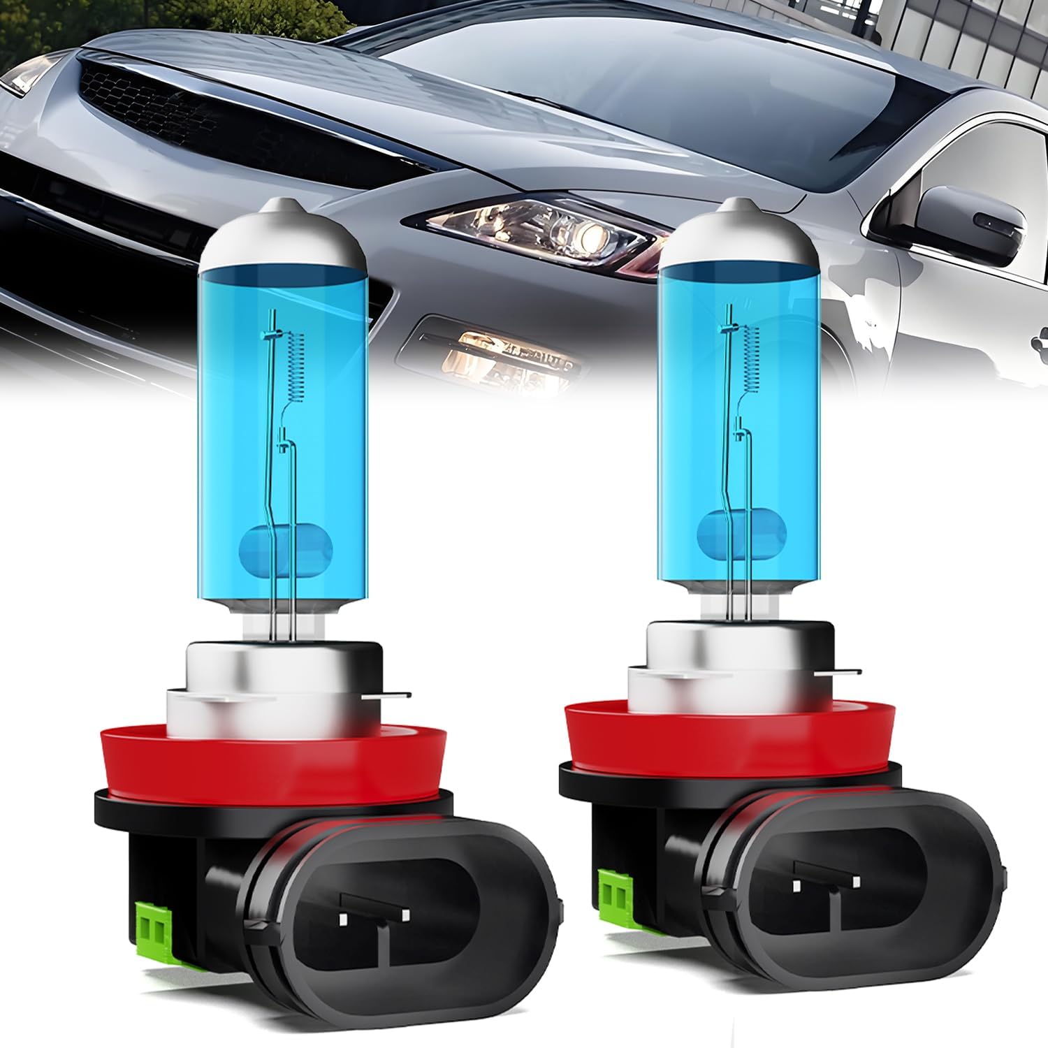 Headlight Bulbs Compatible With Mazda CX-9 2013-2015, 9005 High Beam + H11 Low Beam + H11 Fog Lights Halogen Light Bulb Combo, Super Bright 6000K White, Plug and Play, Pack of 6