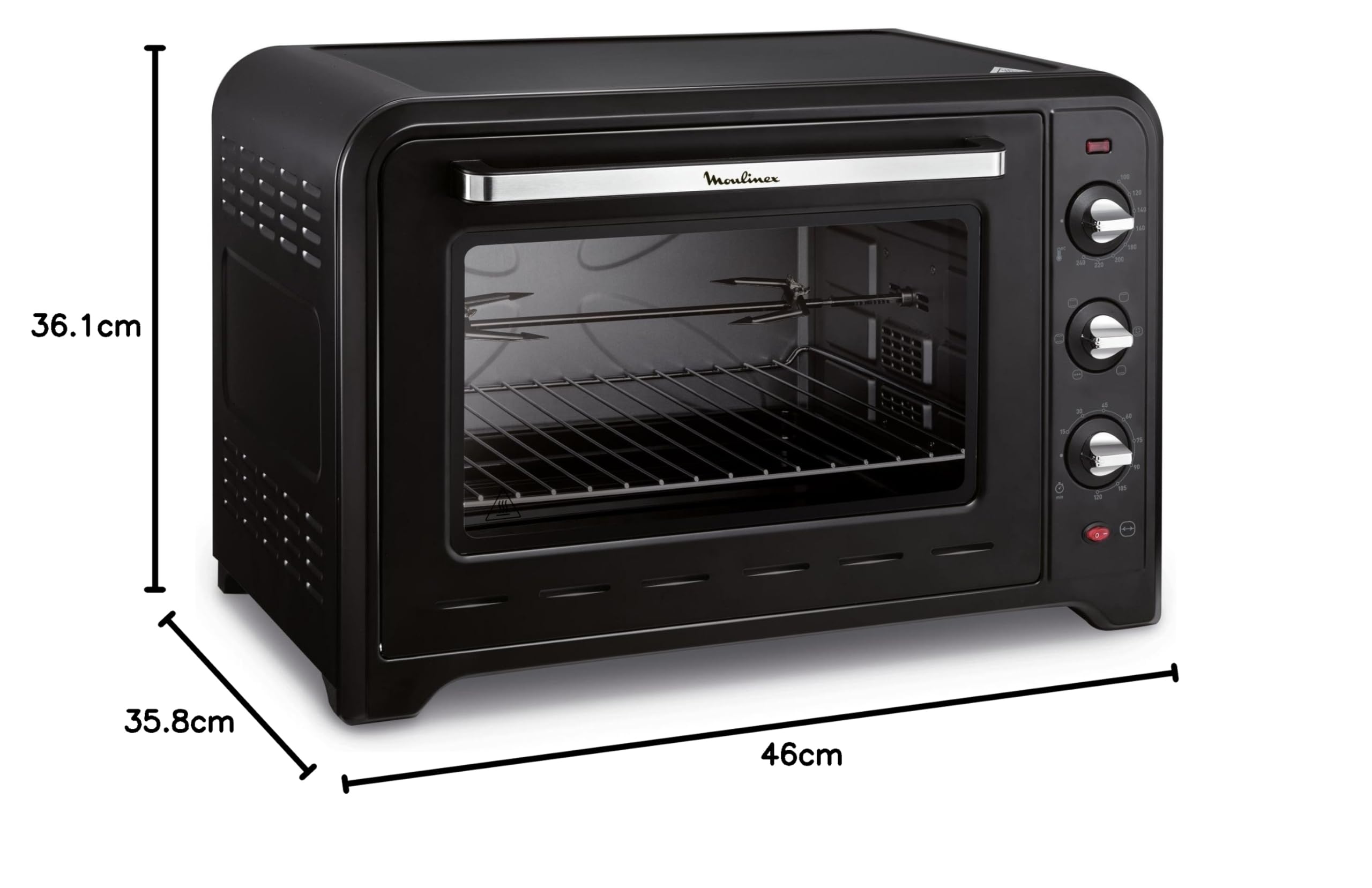 Moulinex horno de convección Optimo 60 L negro 7 modos de cocinado yy2917fb