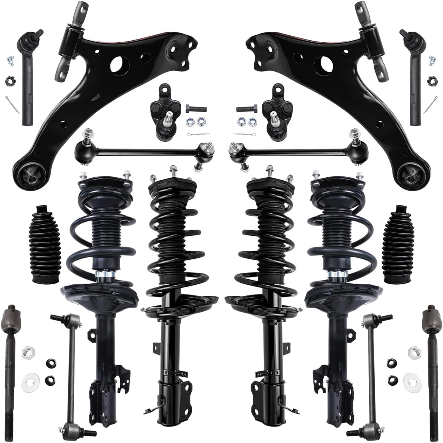 Detroit Axle AWD 18‑Piece Front Suspension Kit for 2004–2007 Toyota Highlander