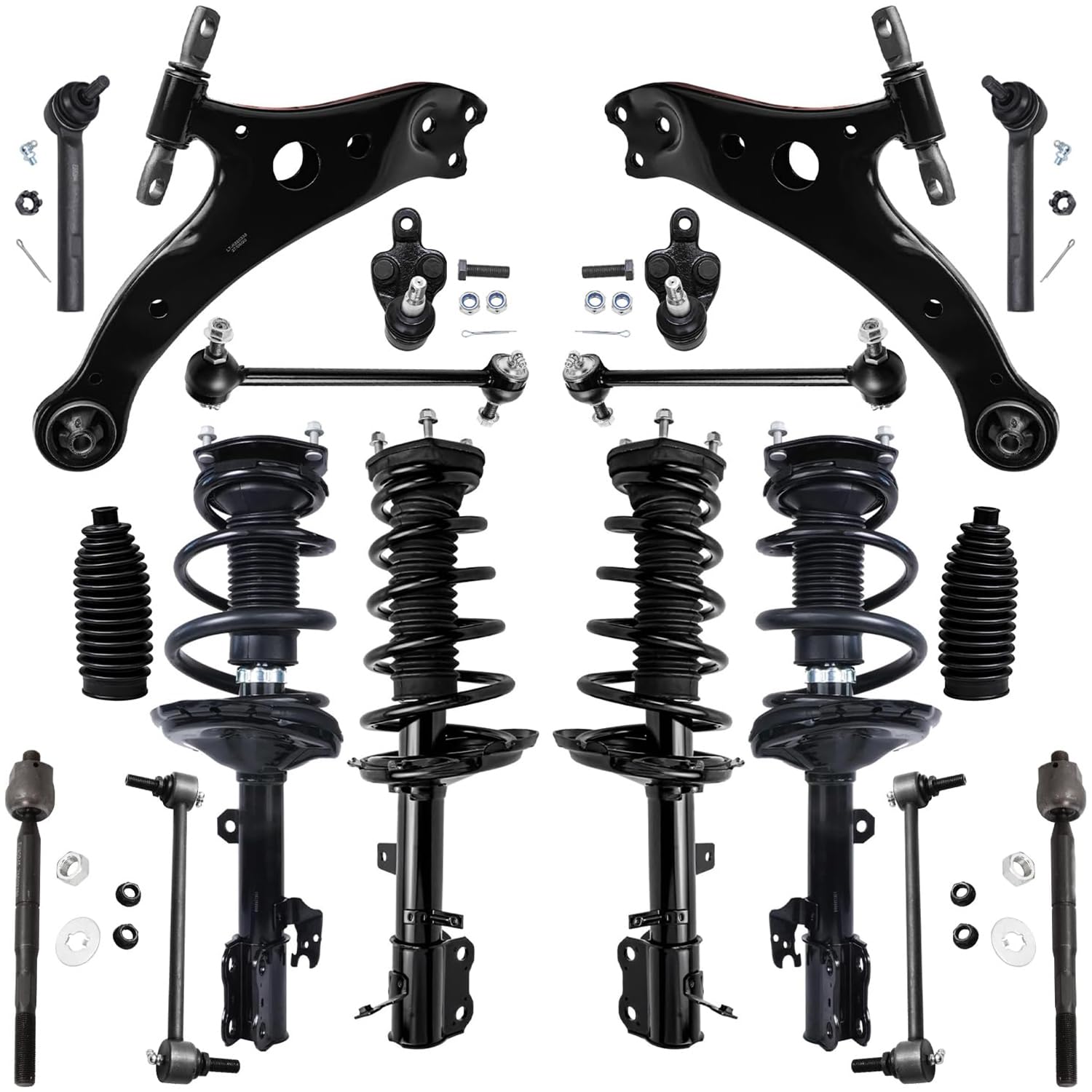 Detroit Axle - AWD 18pc Front Suspension Kit for 04-07 Toyota Highlander