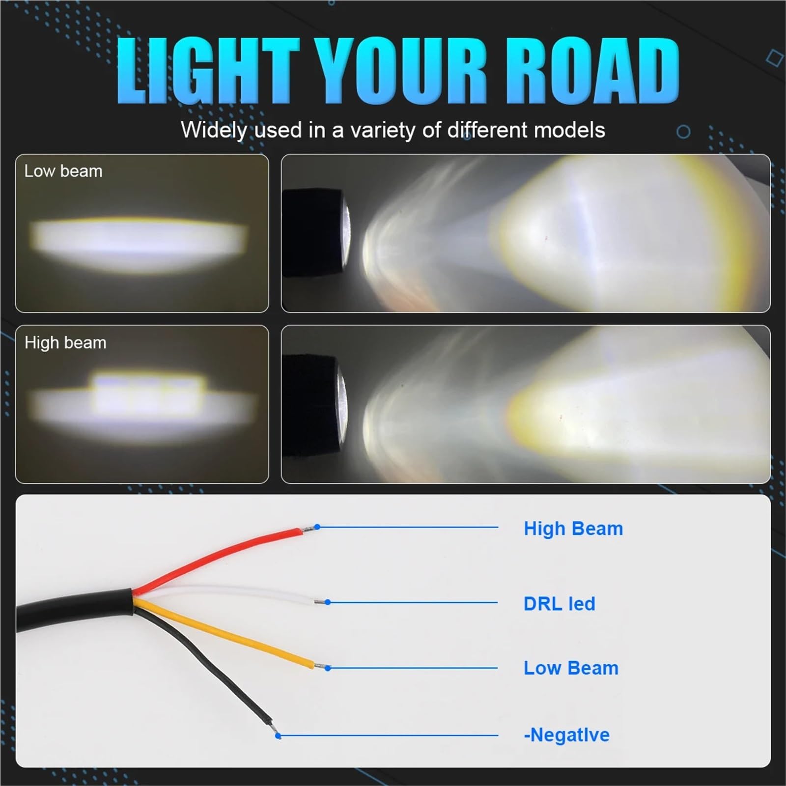 LED Oświetlenie pomocnicze 3-calowe Robocze LED ATV SUV 12V 24V | Kwadratowy Okrągły Reflektor Samochodowy Halo Do Motocykla Angel Eyes Światła Do Jazdy(2pcs white and blue)