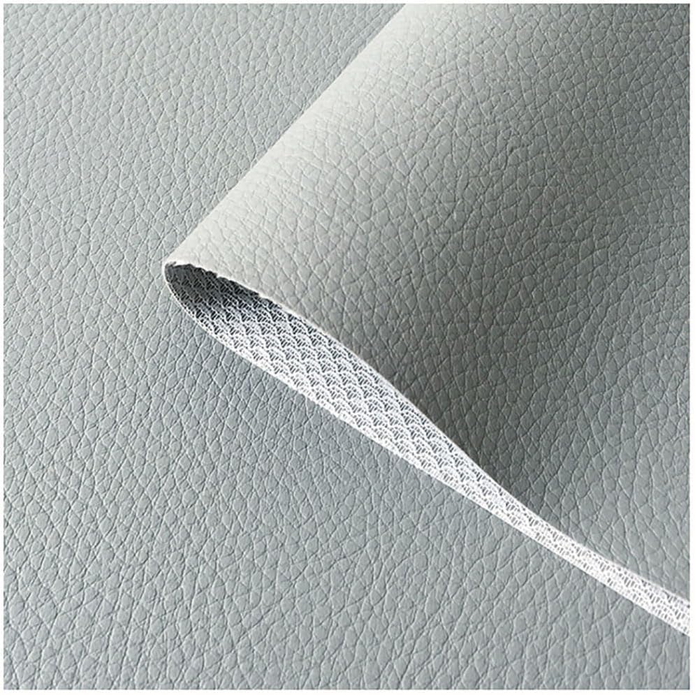 Feuilles de cuir tissu PU imitation vache souple gris clair 1.6x2m