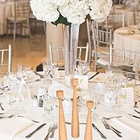 Vista 7 de Wooden Candle Holder Set 3Pcs, Beech Wood Candlestick Stand for Home Decor, Rustic Style Centerpiece for Living Room Dining Table, Wedding and