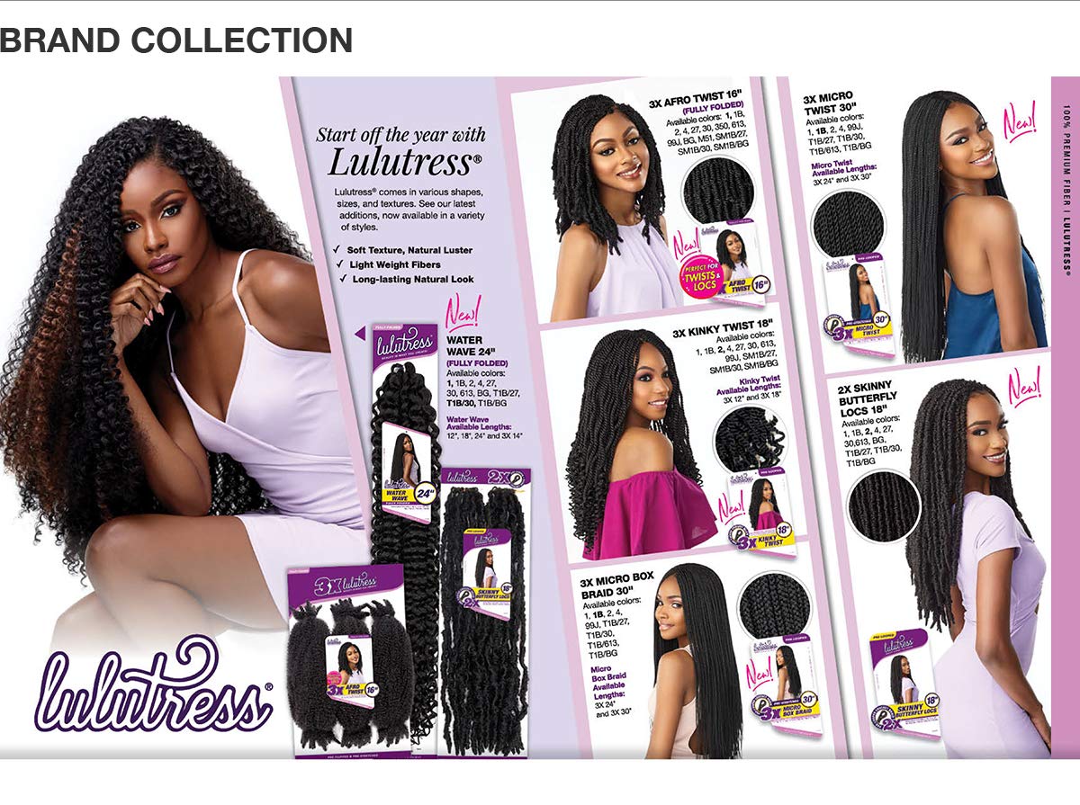 Sensationnel Crochet Braids Lulutress 2X Skinny Butterfly Locs 18" (3-pack, 1B)