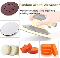 Vista 6 de Lijadora de palma orbital aleatoria de aire profesional, lijadora neumática de doble acción, baja vibración, alta resistencia