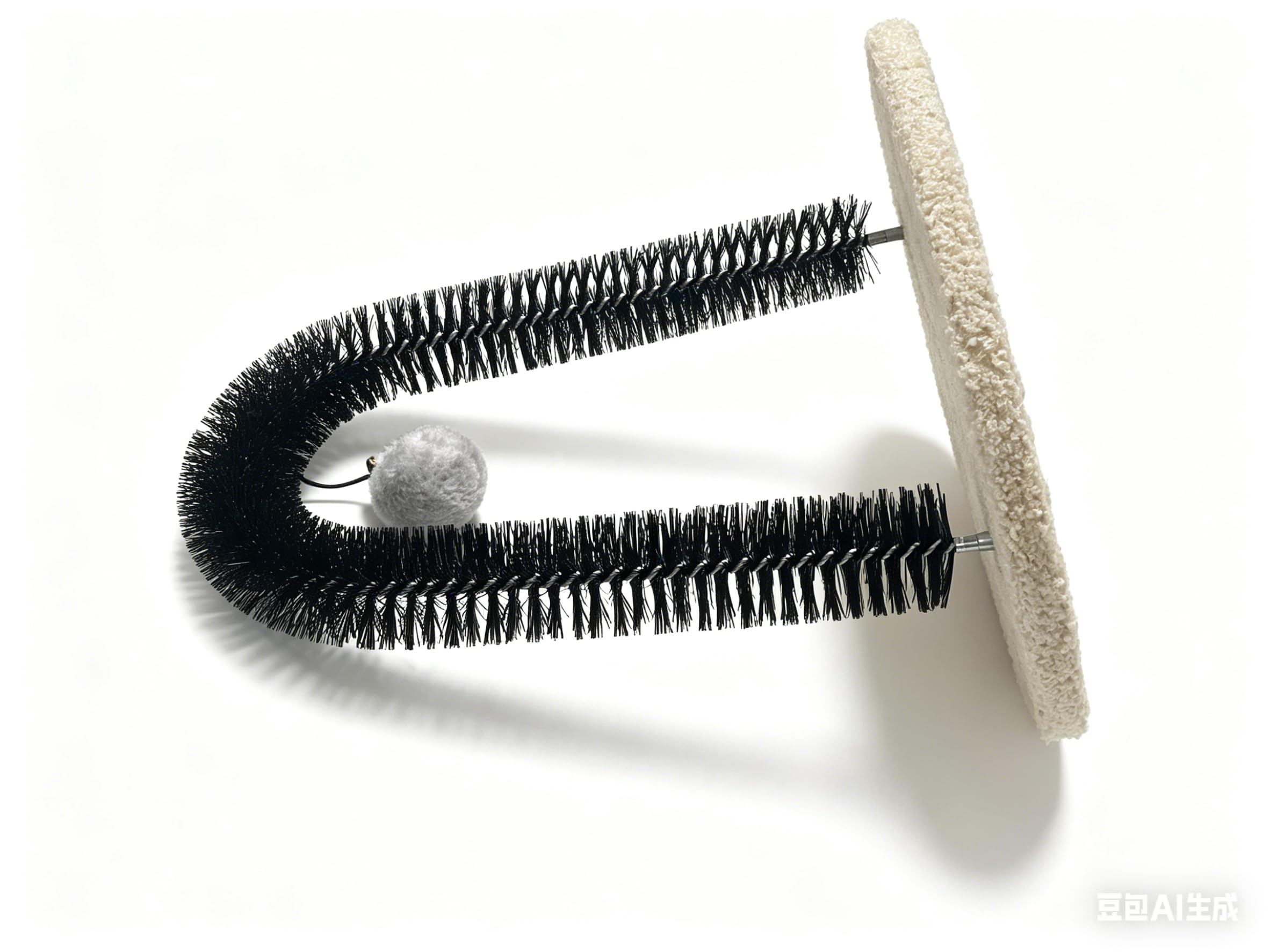 Cat Arch Grooming Brush, Self Groomer wtih Solid Wood Scratching Pad Rubbing Post & Toy with Mini Mouse Pet Scratchers Fur Massager Cat Face Head Self Grooming Brush for Kittens Small Cats - image 3