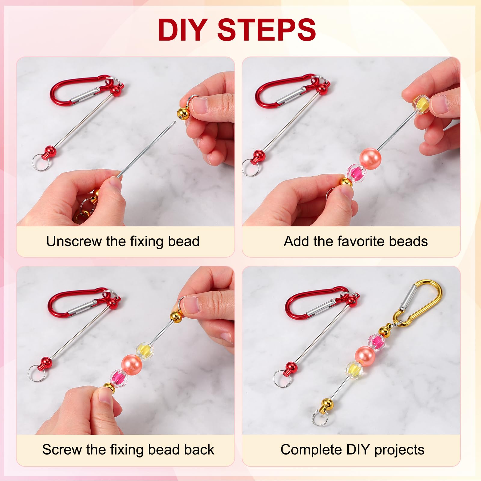 PATIKIL 24 Pcs Beadable Keychains Bars - Image 4