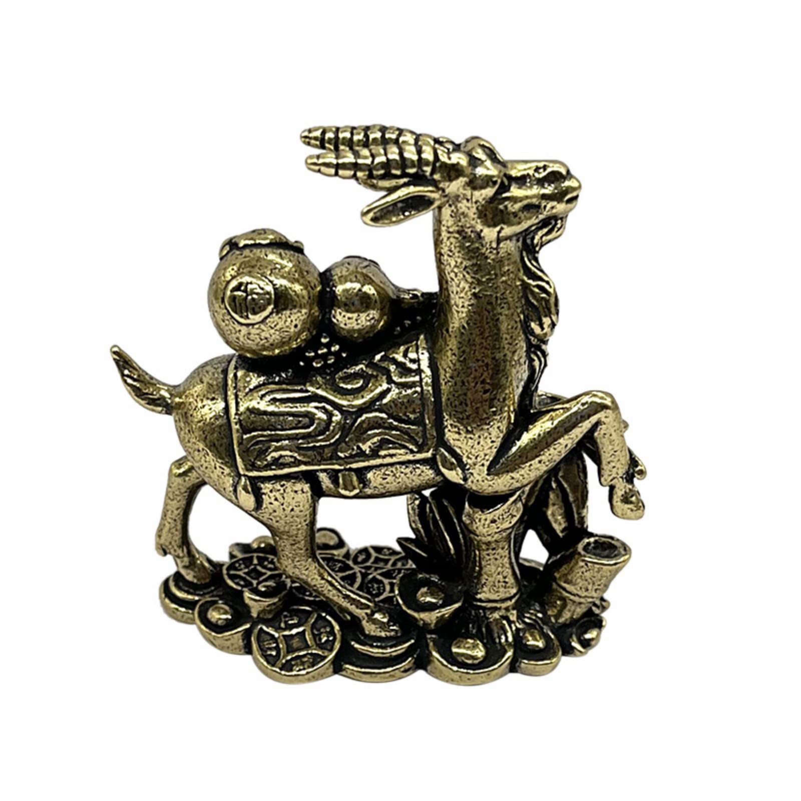 NGDFGR Brass Goat Figurines,Sheep Statue Model Crafts Desktop Ornament Home Office Living Room Study Fengshui Decor Accessories Paperweight