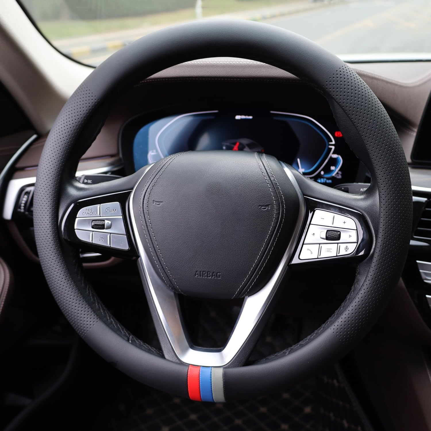 XHRING Car Steering Wheel Cover for BMW X5 X3 X7 3 5 Series 328i 528i 535i 530i 540i 320i X1 X2 X4 X6 1 2 4 6 7 8 M2 M3 M4 M5 M6 M8 Series e90 e60 f30 330i e46 i3 335i 325i Accessories, 2026 Leather