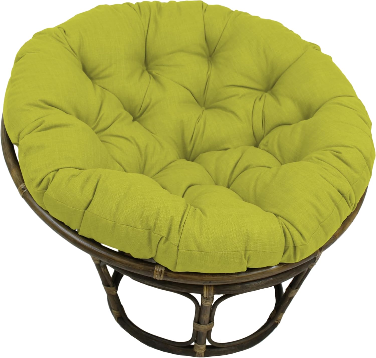 Blazing Needles Solid Outdoor Spun Polyester Papasan Cushion, 44", Lime