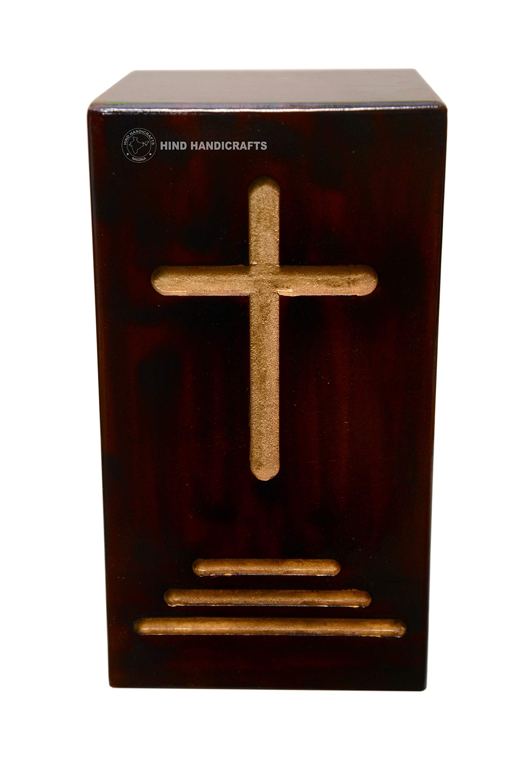 Wood Cremation Urn - Walnut Freedom Military (Marines)