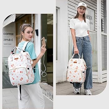 Zaino Pannolini HALOVIE 5 Pezzi - Capacità Grande, Tracolla Regolabile E Tante Tasche Per Neonati E Viaggi - Foto 8