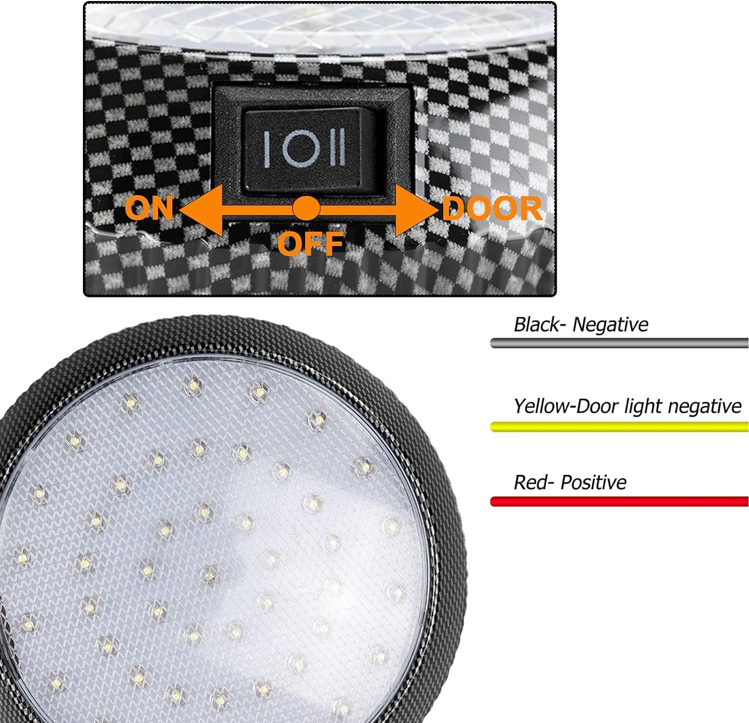 4 luci da soffitto a 46 LED, da 12 V, per interni camper, roulotte, illuminazione interna con interruttore ON/OFF, luci spot per interni per camper, veicoli, rimorchi, barche