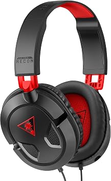 سماعة الألعاب السلكية Turtle Beach Recon 50 - للكمبيوتر الشخصي، Mac، PS4، PS5، Xbox Series X|S وXbox One، الهاتف المحمول/الكمبيوتر اللوحي مع ميكروفون قابل للإزالة مقاس 3.5 مم، ومكبرات صوت مقاس 40 مم، وعناصر تحكم مضمنة باللون الأسود