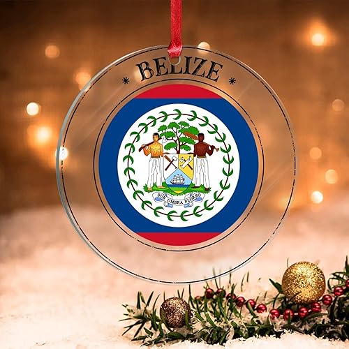 Vista 239 de Bandera de Curazao - Adorno para árbol de Navidad, bandera nacional, decoración de árbol de Navidad de Curazao, recuerdo acrílico, adorno colgante