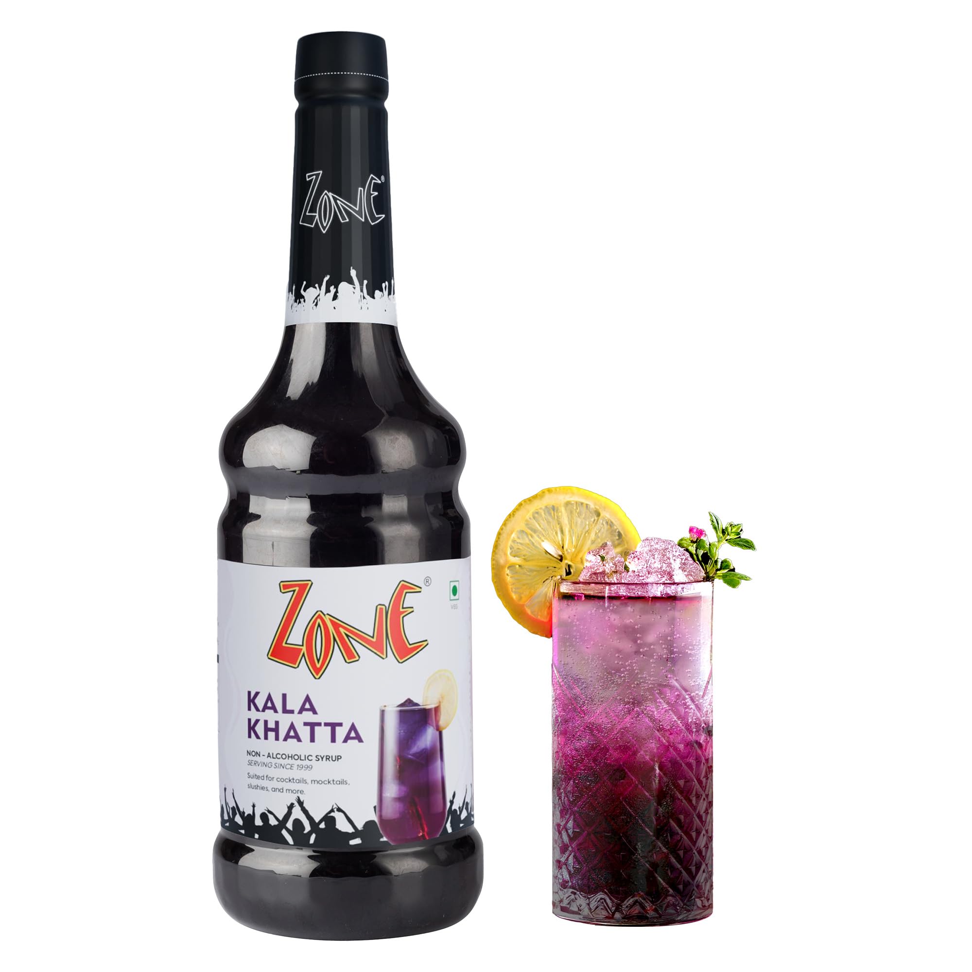 Kala Khatta Syrup 1000ml | Mixer for Mocktails, Cocktails, Drinks, Juices, Beverages, Lemonades, and Iced Teas | Nostalgic Tanginess with a Modern Twist | Non Alcoholic Mix | 35+ Flavours
