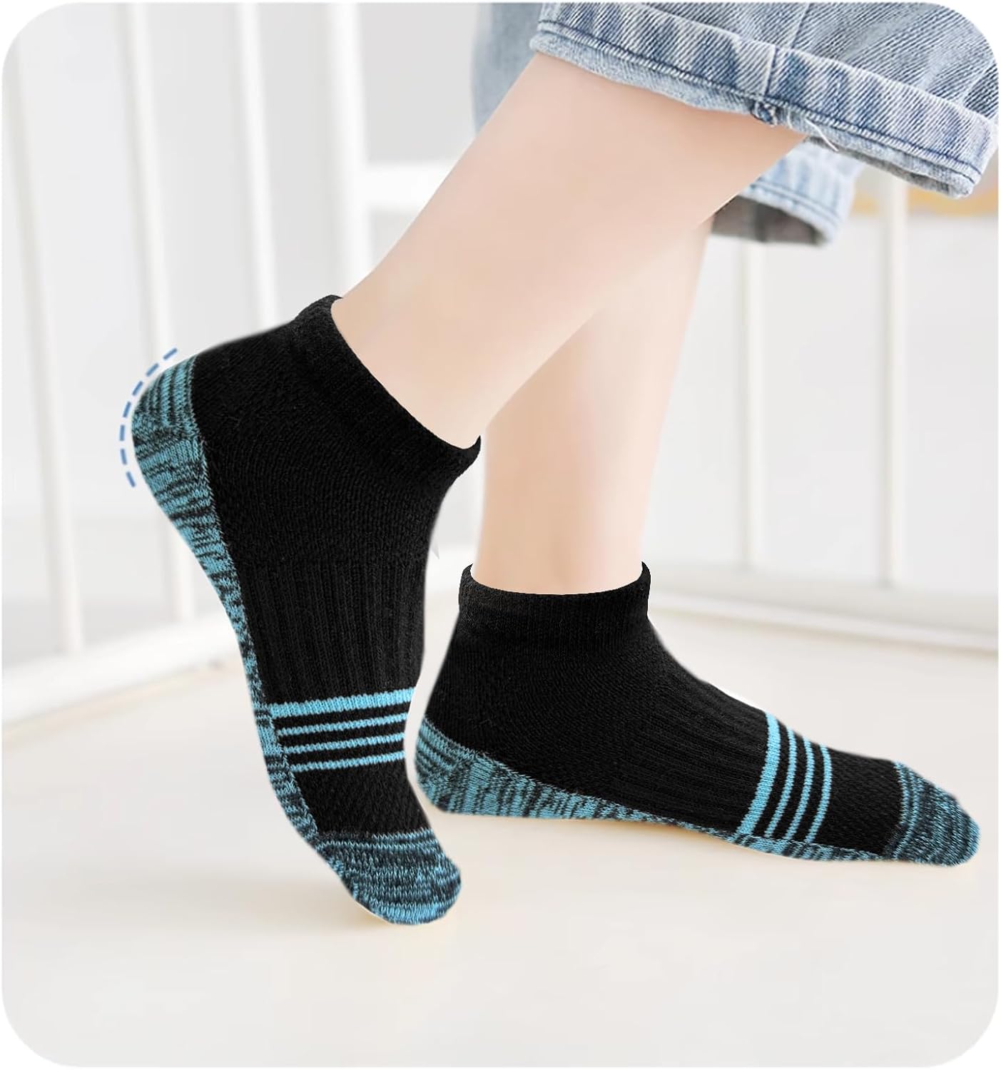 Bemeol Girls Socks 12 Pairs Ankle Socks for Girl Running Athletic Low Cut Sock Cotton Sports Sock - Image 3