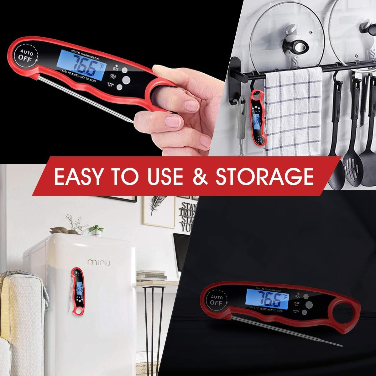 Lowest Price Meat Thermometer Instant Read Food Thermometer for Grilling Dual Probe Digital Ultra Fast Thermometer with Backlight and Alarm Function for Outdoor Cooking, BBQ Best Deal Cheap 🛒 Meat Thermometer Instant Read Food Thermometer for Grilling Dual Probe Digital Ultra Fast Thermometer with Backlight and Alarm Function for Outdoor Cooking, BBQ