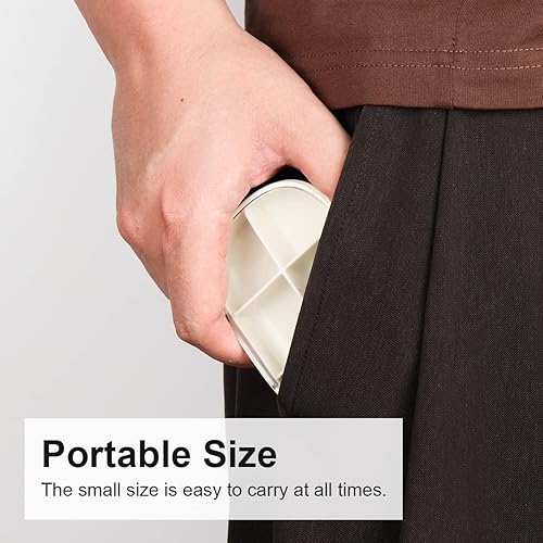 Miniatura 5 de Pastillero diario portátil de 6 compartimentos, pastillero de viaje para medicamentos, medicamentos, vitaminas y aceite de pescado (morado)