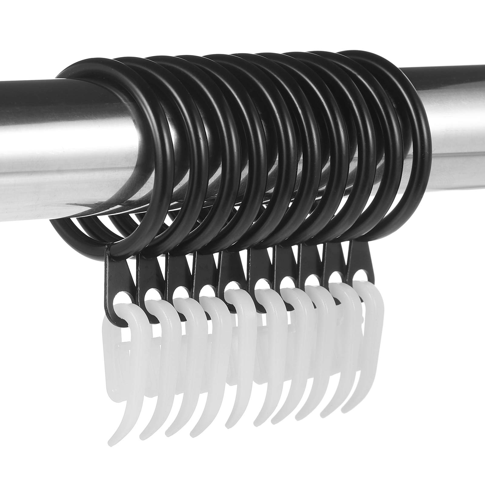 tonyg-p 22 anelli per tende in metallo e 22 ganci in plastica per finestre, porte e tende da doccia, diametro interno 30 mm
