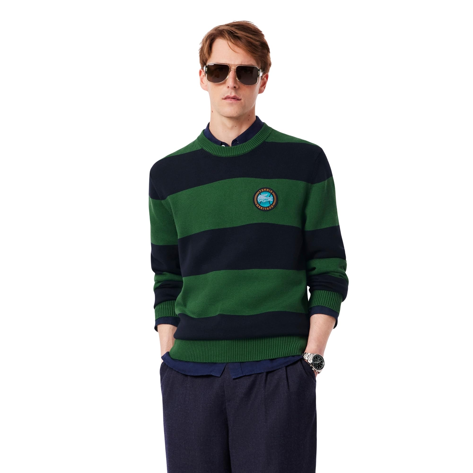 lacoste Striped Cotton Jersey Sweater-picture-35