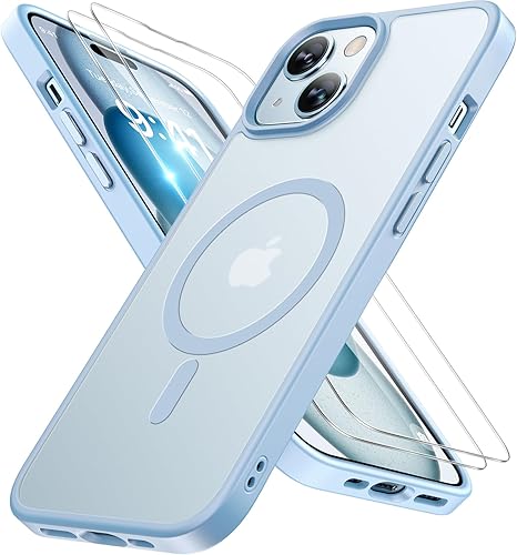 Miniatura 128 de Miracase - Funda magnética para iPhone 13 de 6.1 pulgadas (compatible con MagSafe) (con 2 protectores de pantalla), protección de grado militar