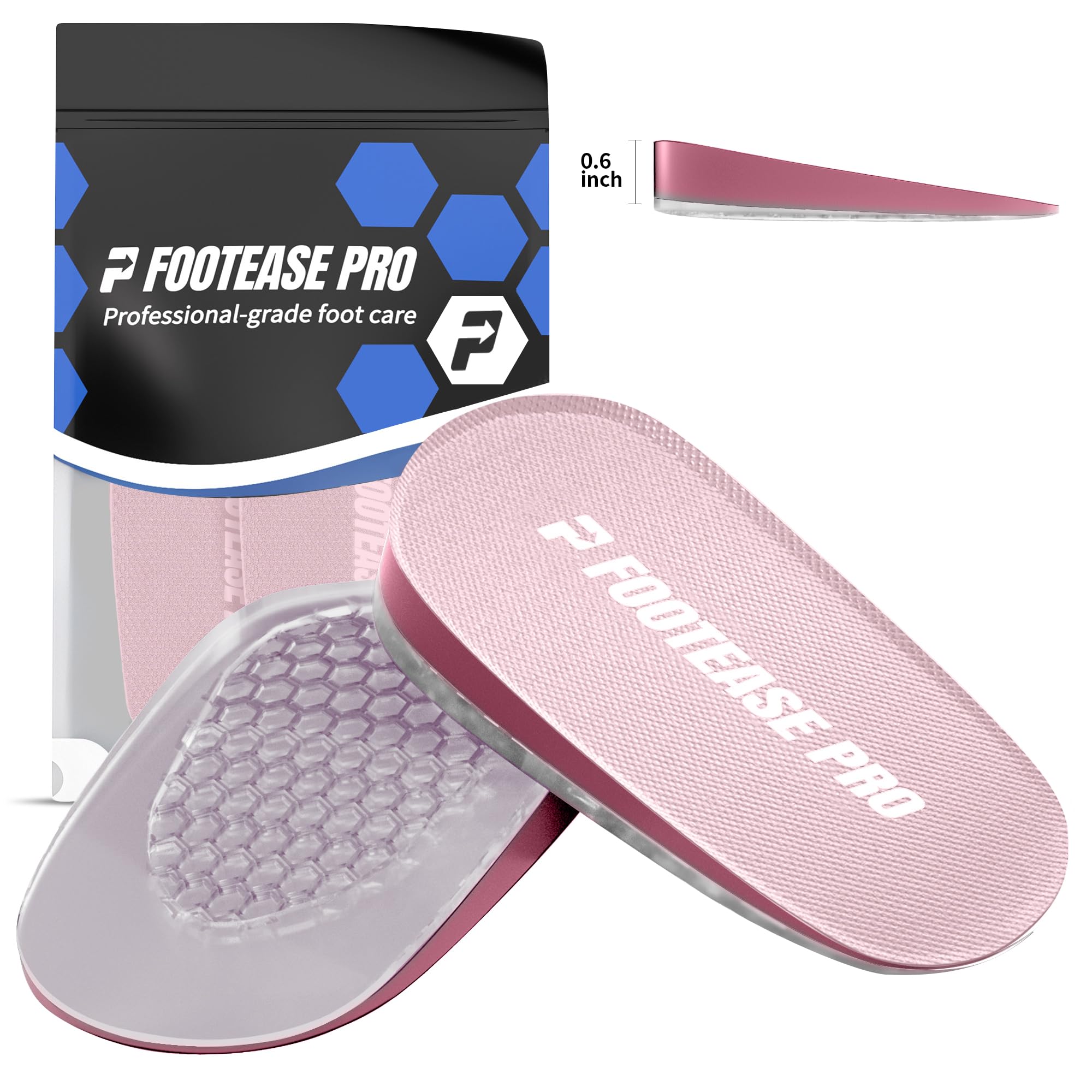 FOOT EASE PRO Height increase insoles Black 0.6 inch
