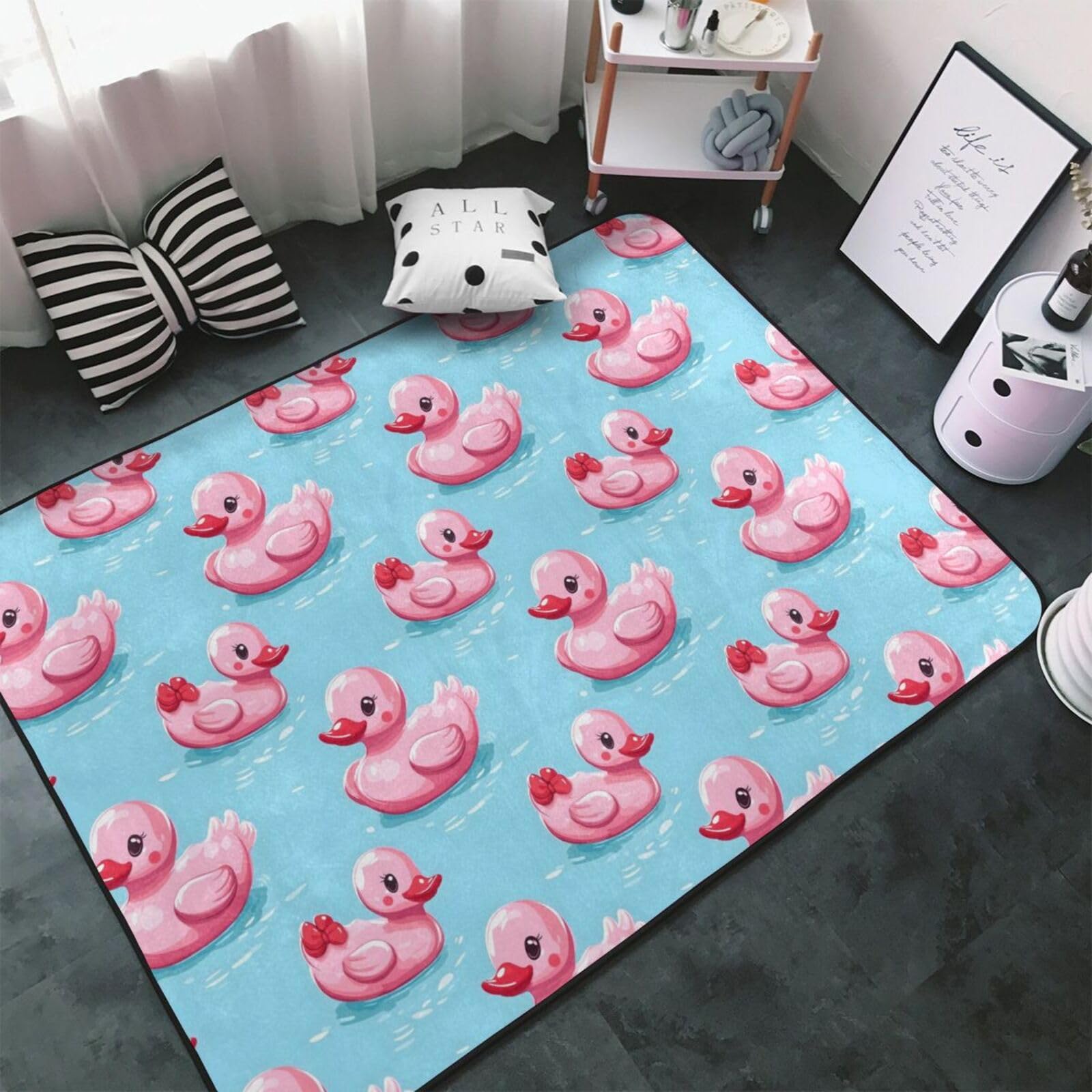 Tapis de salon doux et lavable - Moquette d'interieur antiderapante 152x99 cm