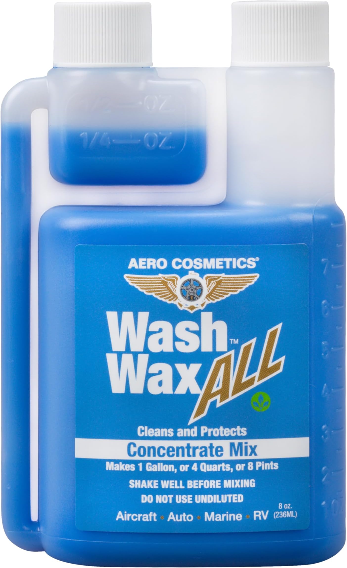 - Wet or Waterless Car Wash Wax 8oz Concentrate [Makes 1 Gallon of Wash Wax ALL] Aircraft Quality for Car, RV, Boat, Motorcycle Use Anywhere, Anytime, Home, Apartments, School, Garage, Parking Lots