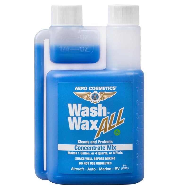 Cera concentrada para lavagem automotiva com ou sem água Aero Cosmetics Wash Wax All, frasco de 237 mL