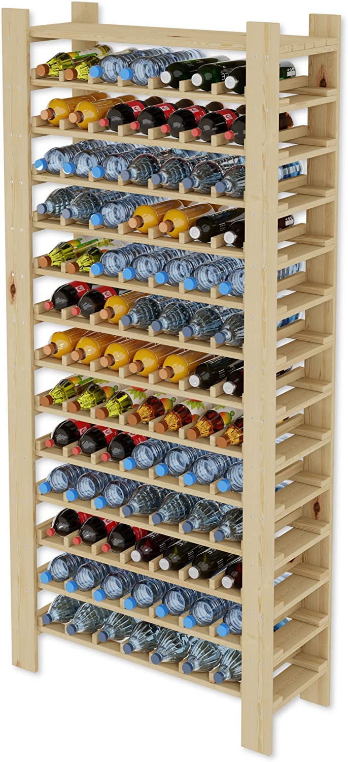 Modo24de Étagère à vin en bois avec 91 compartimentsMatériau : bois massif (RW-91A)