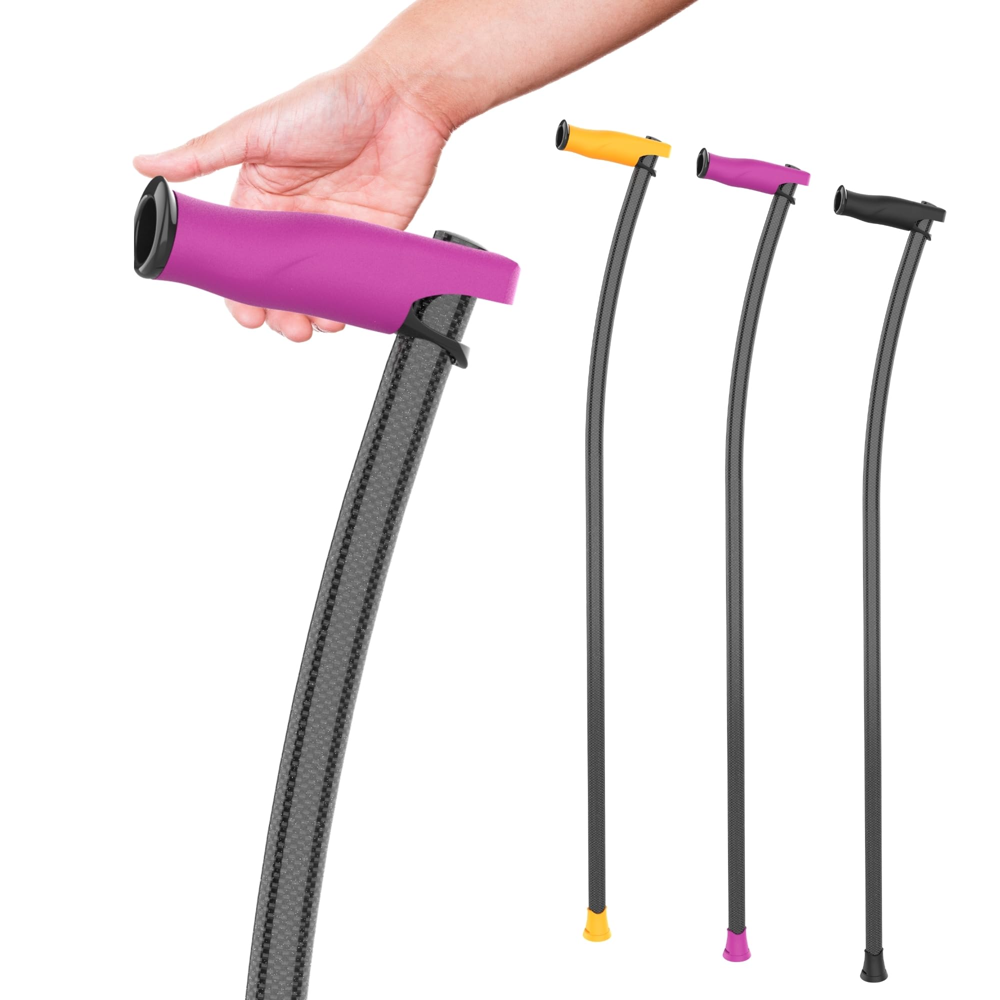 Bastón para Personas Mayores de Fibra de Carbono INDESmed | Ultra-Ligero, Ajustable, Ergonómico y Resistente | Ayuda para Caminar con Mango Antitendinitis | Cómodo y Seguro (Morado, S (155-165cm))