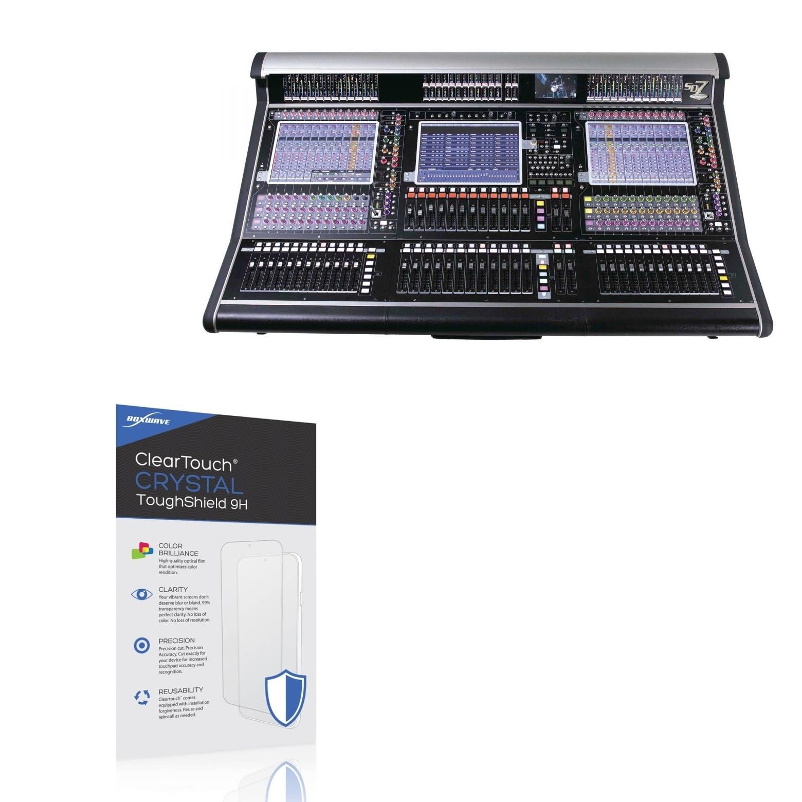 BoxWave Screen Protector Compatible With DiGiCo SD7T - ClearTouch Crystal ToughShield 9H (2-Pack), Clear 9H Tough Flexible Film Screen Protector