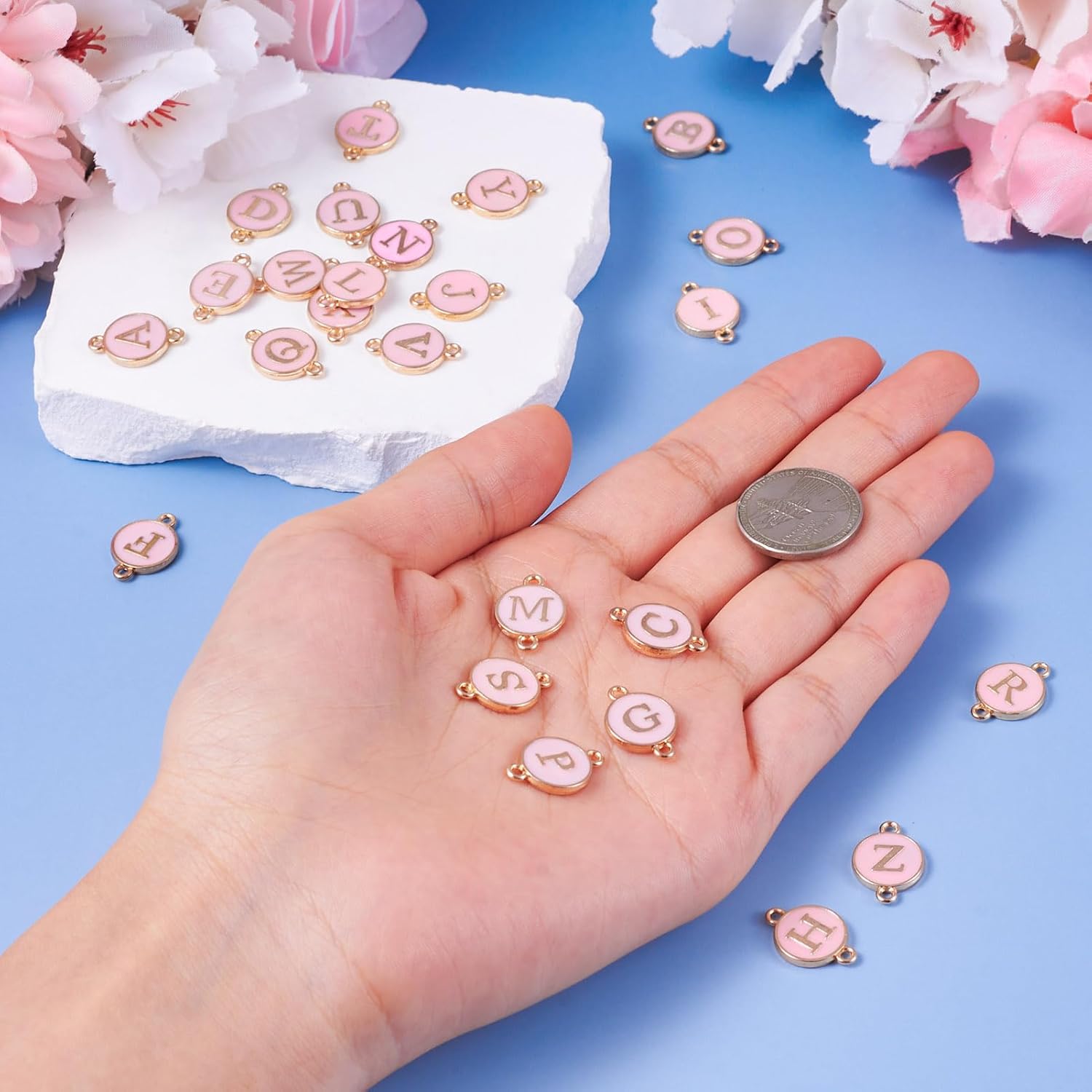 Letter Connector Charms Initial Letter Pendants Links Enamel Alloy Alphabet Charms for Necklace Bracelet Earring Jewelry DIY Making - Image 5