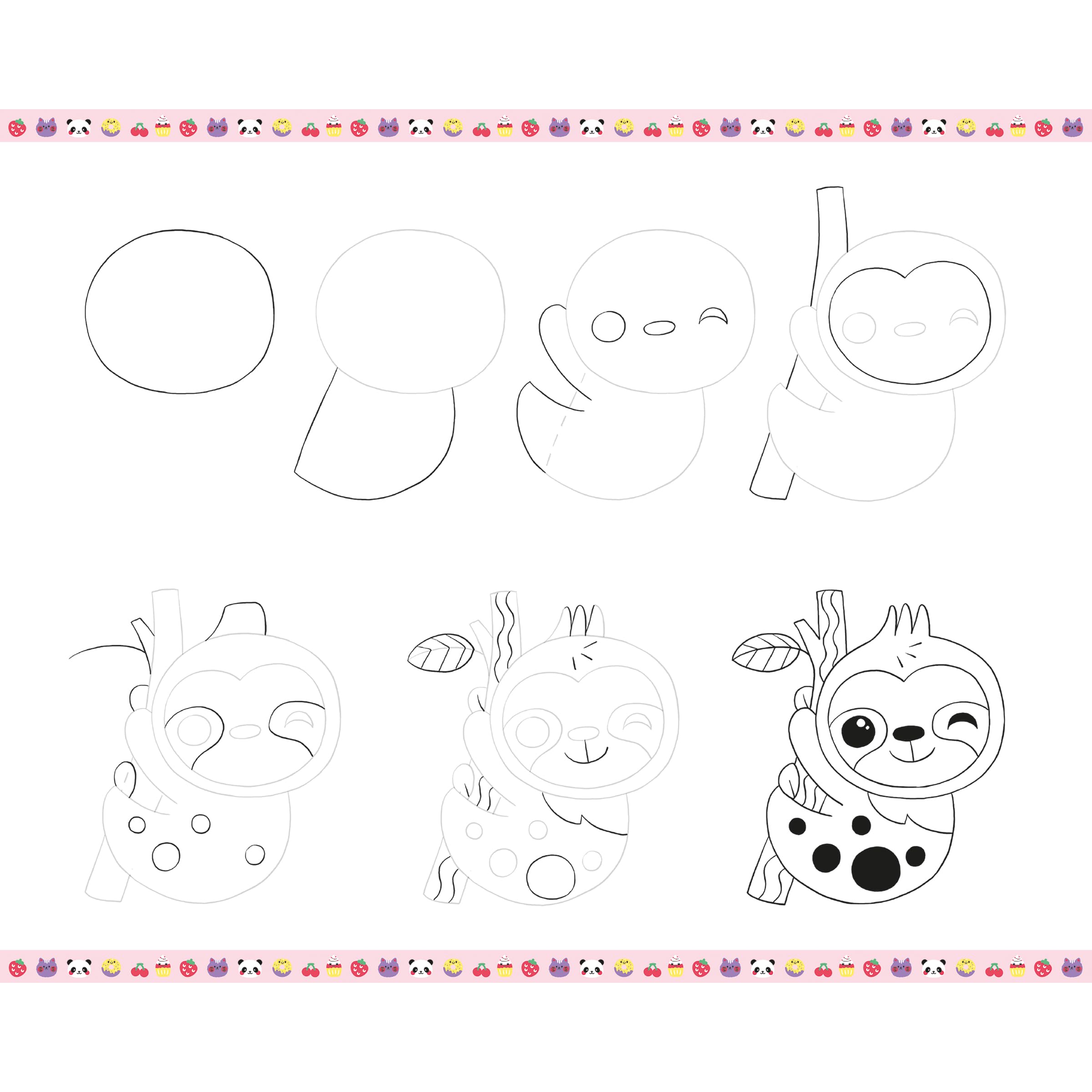 Janod - Step by Step Drawing - Naucz się rysować - 20 modeli Kawaii - Zestaw rysunkowy dla dzieci - Nauka rysowania i koncentracji - Od 6 lat - J09156